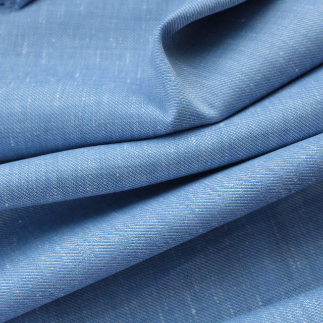 Italian Tropic Stretch Wool Linen Suiting - Pale Blue