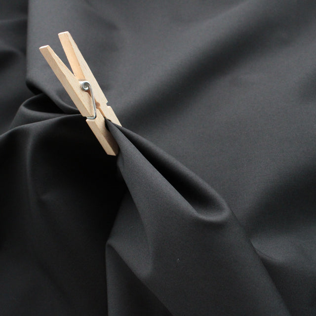 Luxe 2 Ply 120's Italian Cotton Shirting - Black Poplin