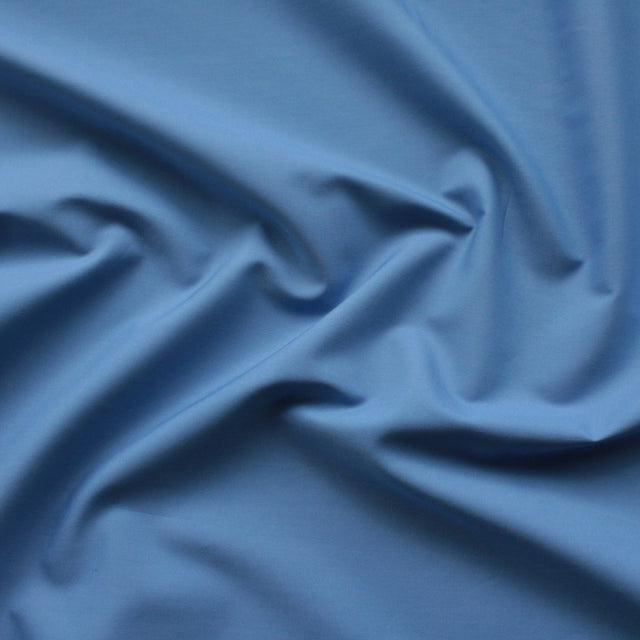 Luxe 2 Ply 120's Italian Cotton Shirting - Blue Poplin