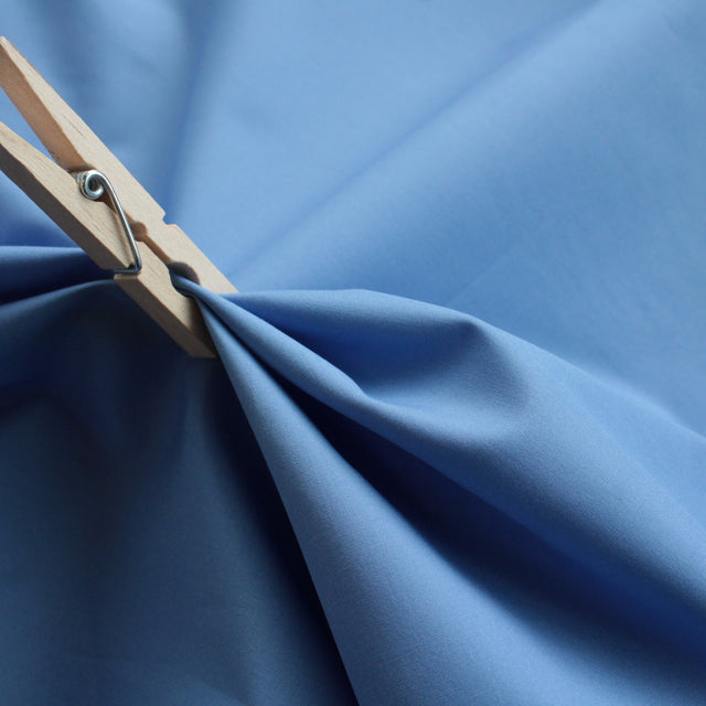 Luxe 2 Ply 120's Italian Cotton Shirting - Blue Poplin