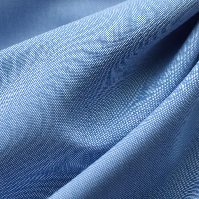 Luxe 2 Ply 100's Italian Cotton Shirting - No Iron Oxford Twill - Blue Pinpoint