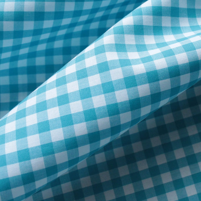 Luxe 2 Ply 100's Italian Cotton Shirting - Ocean Small Gingham
