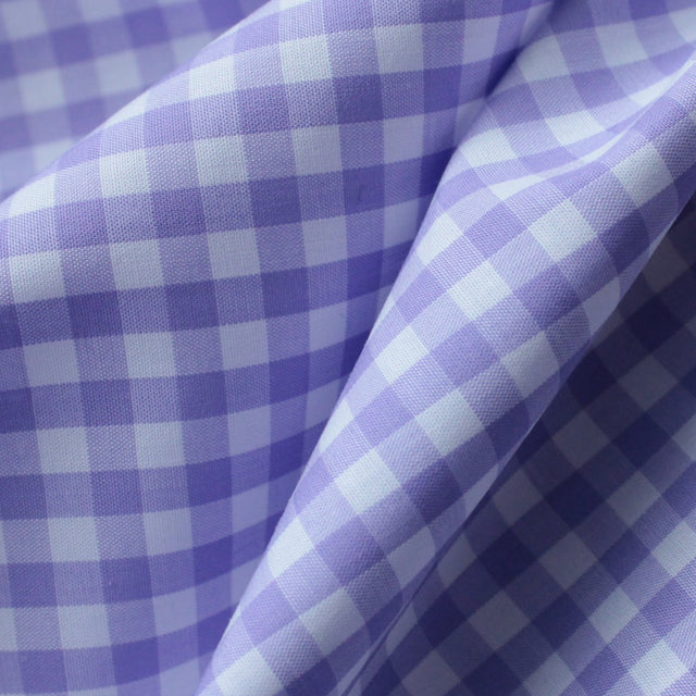 Luxe 2 Ply 100's Italian Cotton Shirting - Lavender Small Gingham