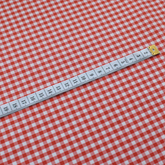 Luxe 2 Ply 100's Italian Cotton Shirting - Orange Small Gingham