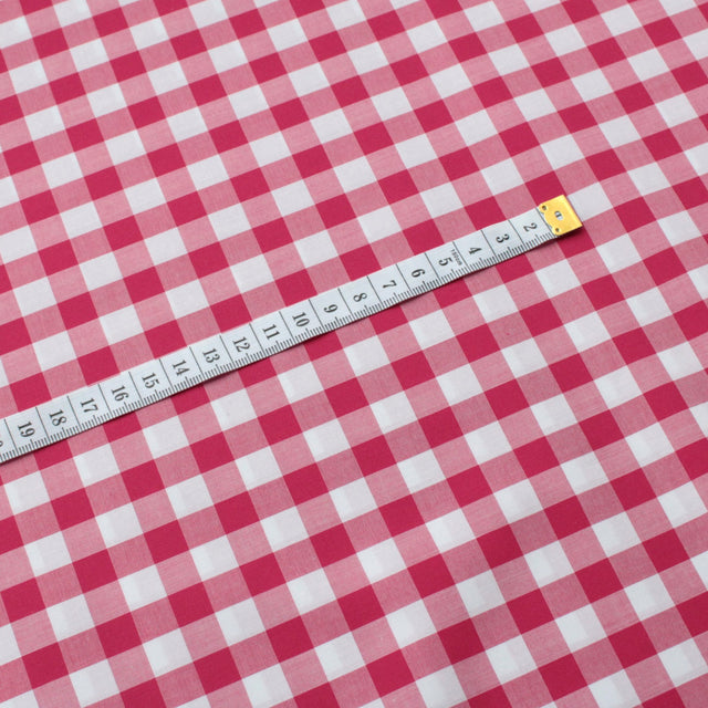 Luxe 2 Ply 100's Italian Cotton Shirting - Cerise Large Gingham