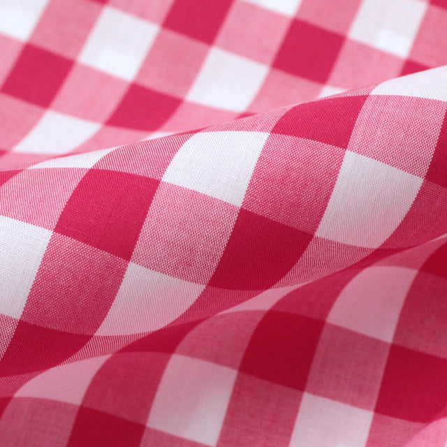 Luxe 2 Ply 100's Italian Cotton Shirting - Cerise Large Gingham