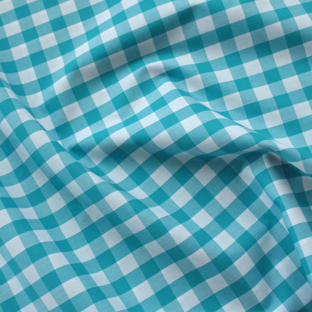 Luxe 2 Ply 100's Italian Cotton Shirting - Ocean Large Gingham
