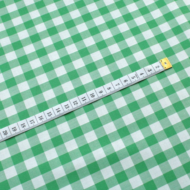 Luxe 2 Ply 100's Italian Cotton Shirting - Green Large Gingham