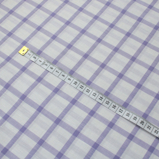 Luxe 2 Ply 120's Italian Shirting Cotton & Linen Blend - Lavender & White