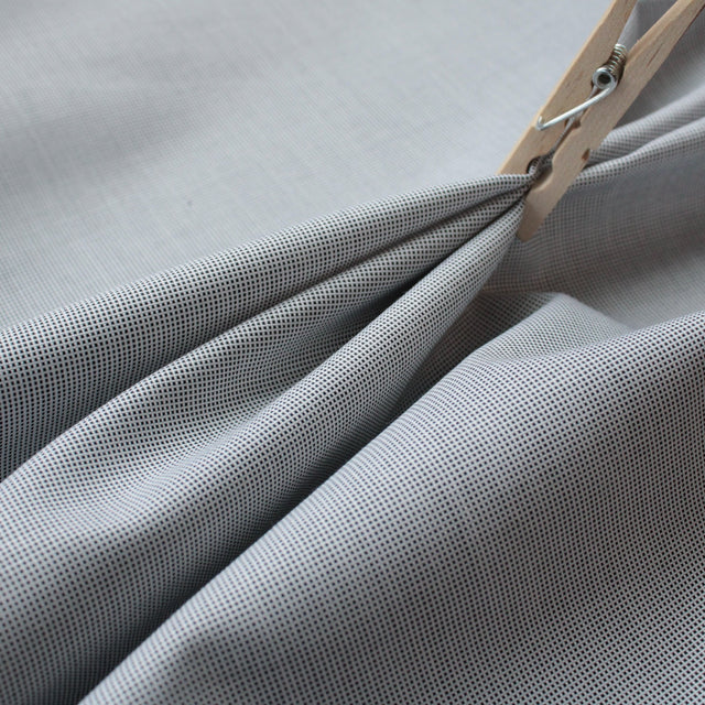 0.6m Remnant - Luxe 2 Ply 100's Italian Cotton Shirting - Oxford Twill - Black and White