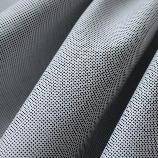 0.6m Remnant - Luxe 2 Ply 100's Italian Cotton Shirting - Oxford Twill - Black and White