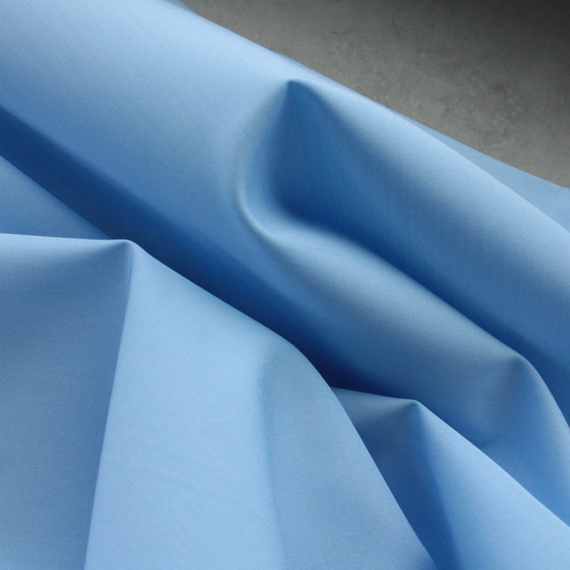 Luxe 2 Ply 100's Italian Cotton Shirting - Sky Poplin