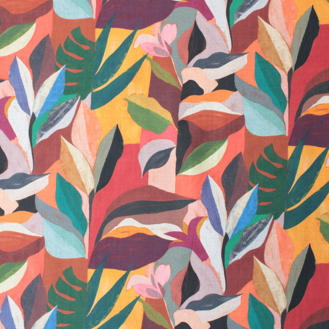 Printed Italian Cotton Shirting - Autumn Leaves