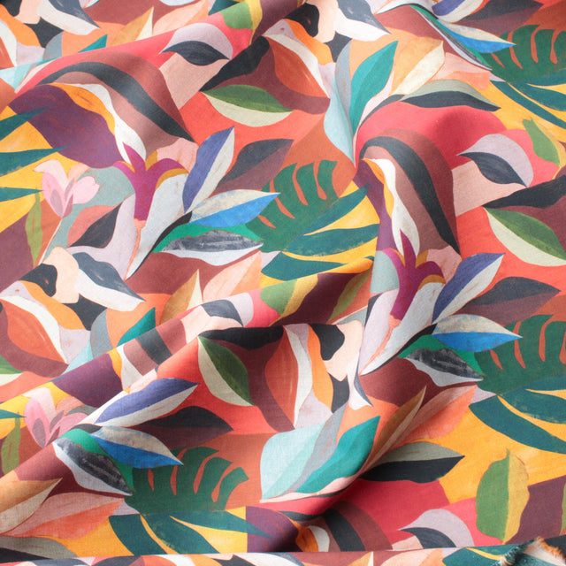 Printed Italian Cotton Shirting - Autumn Leaves