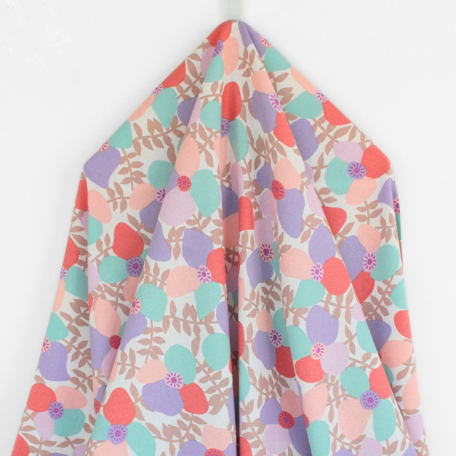 Linen Viscose - Lema Poppies Aqua