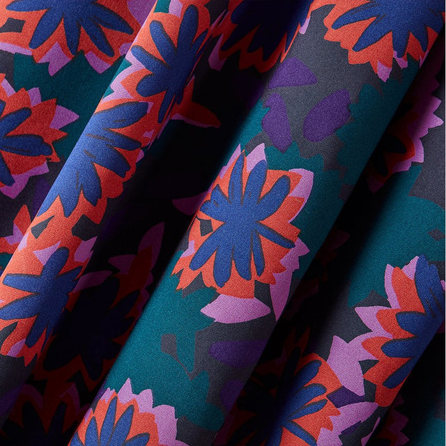 0.7m Remnant - ECOVERO™ Viscose 'Waterlily' - Night