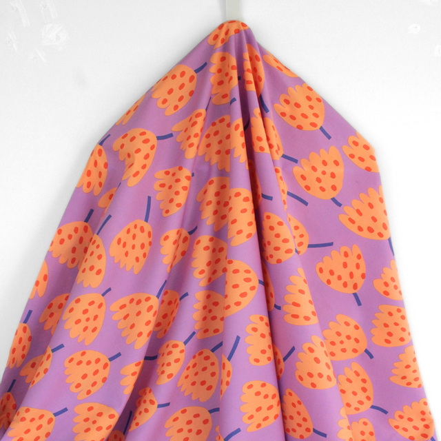 Fine Cotton Poplin -  Tulips Lavender