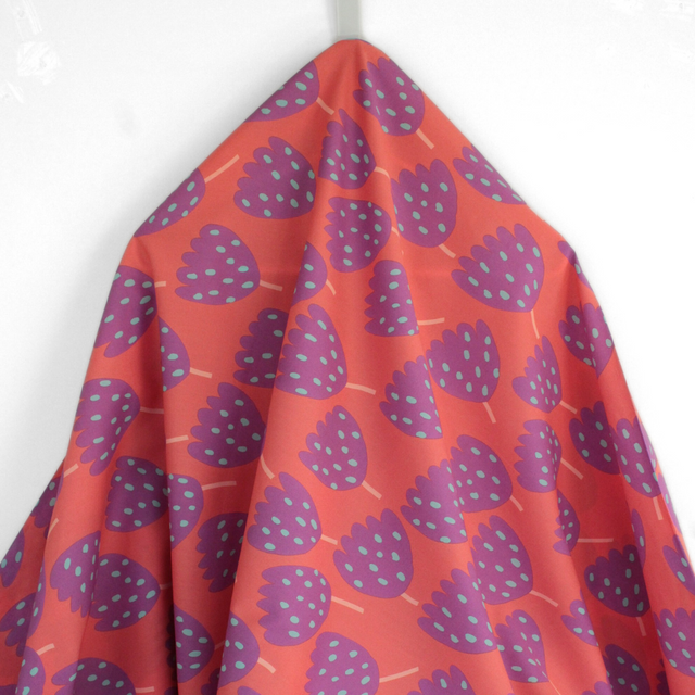 Fine Cotton Poplin -  Tulips Coral