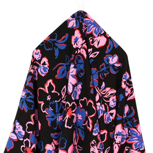 ECOVERO™ Viscose - Black Blooms