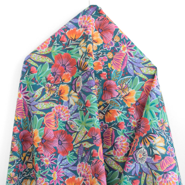 Fine Cotton Poplin - Teal Greenhouse