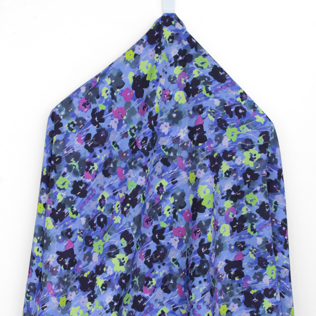 Viscose Lurex - Field Flowers Cobalt