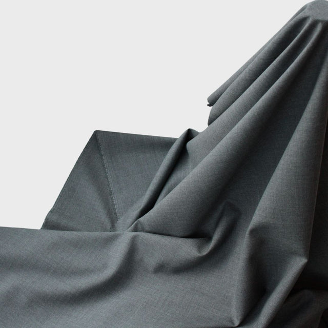 Super 120 Italian Tropical Wool Suiting - Grey Mélange