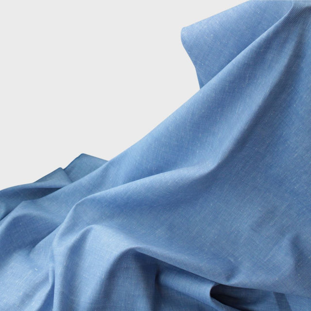 Italian Tropic Stretch Wool Linen Suiting - Pale Blue