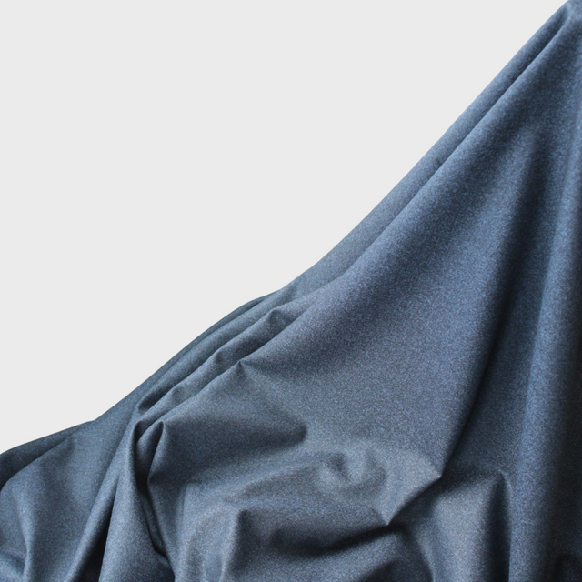 Super 120 Italian Wool Flannel Suiting - Blue/Black Melange
