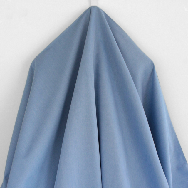 Luxe 2 Ply 100's Italian Cotton Shirting - No Iron Oxford Twill - Blue Pinpoint