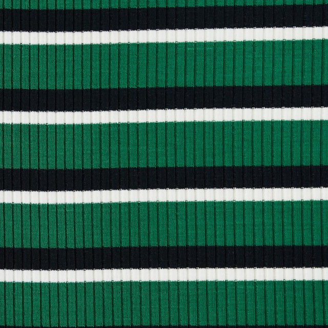 Derby Stripe Jersey - Frog, Black + Shell