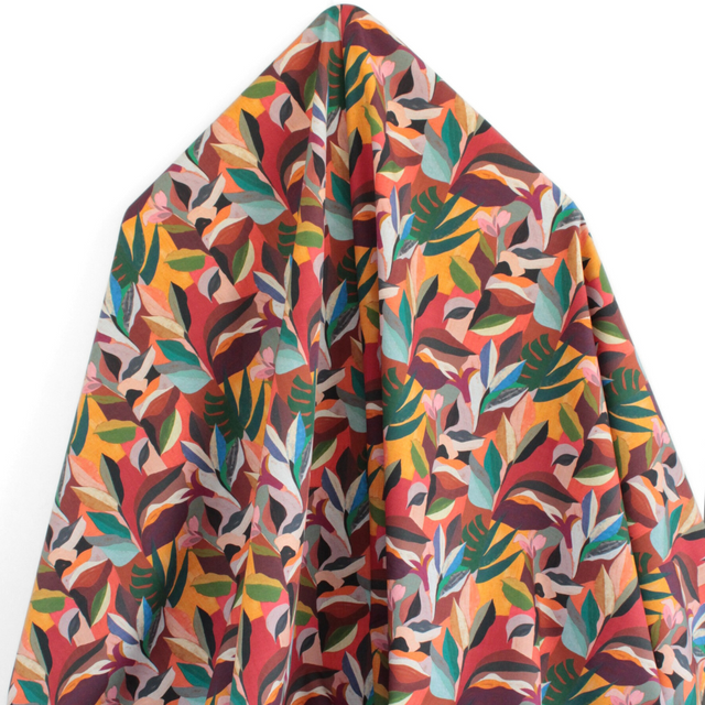 Printed Italian Cotton Shirting - Autumn Leaves