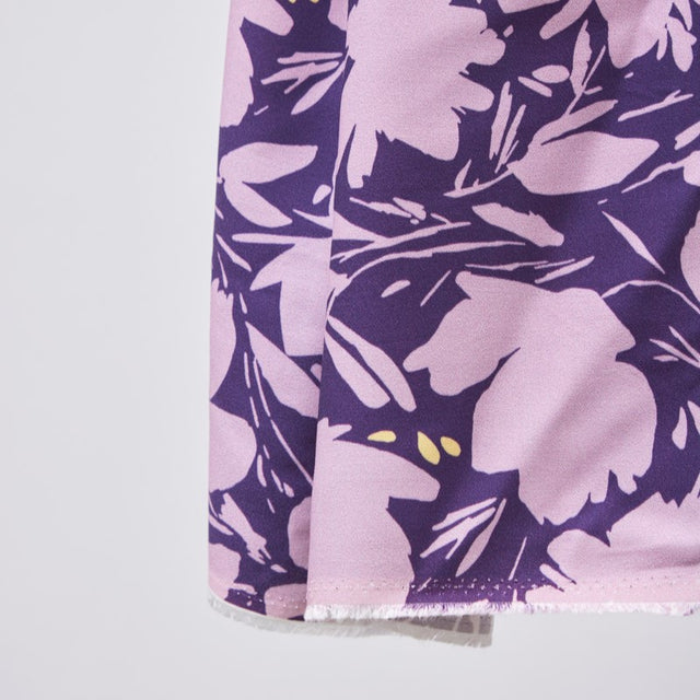 ECOVERO™ Viscose Leia Crepe 'Floral Shade' - Lilac