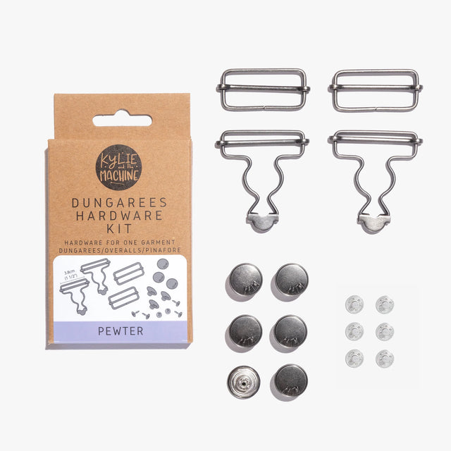 Kylie and the Machine Dungarees Hardware Kit - Pewter