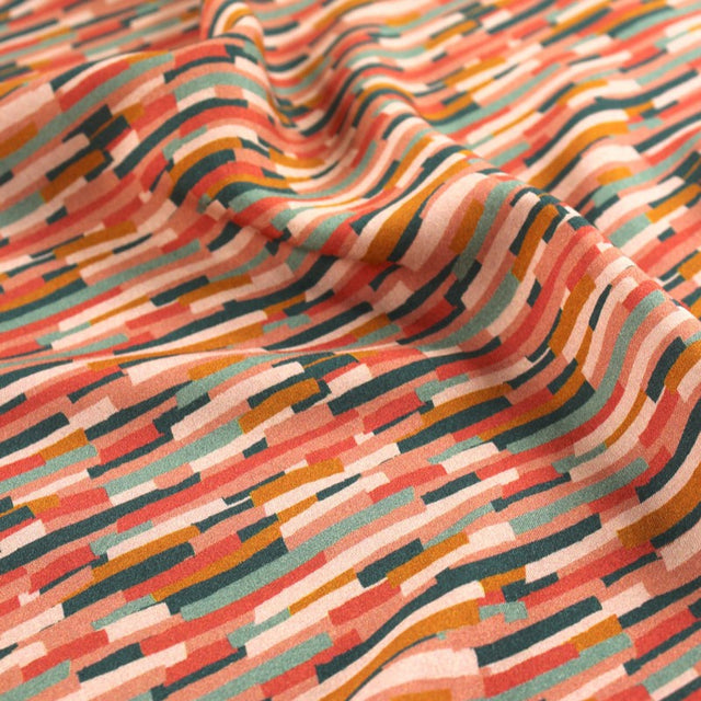 0.5m Remnant - Viscose Poplin Roc - Coral