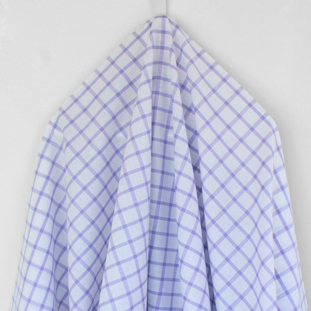 Luxe 2 Ply 120's Italian Shirting Cotton & Linen Blend - Lavender & White