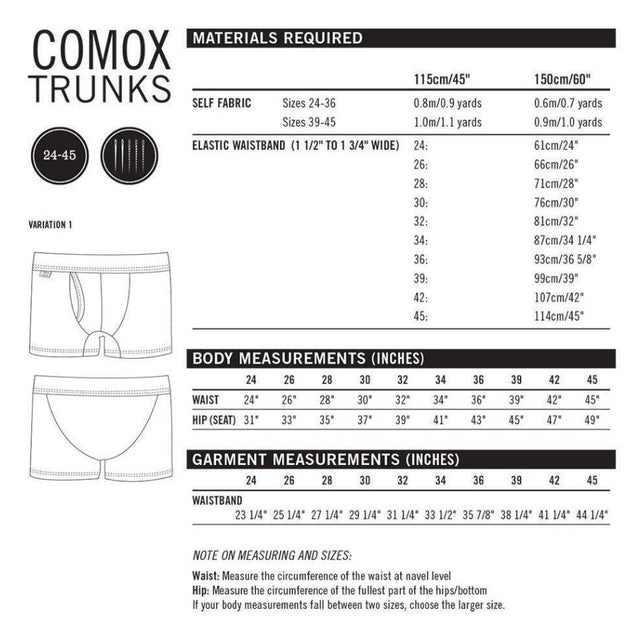 Thread Theory Comox Trunks Pattern