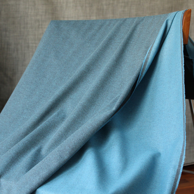 0.9m Remnant - Wool + Cotton Herringbone - Niagra