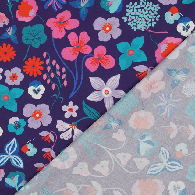 Nerida Hansen Fine Cotton Poplin -  Meadow Flower Purple