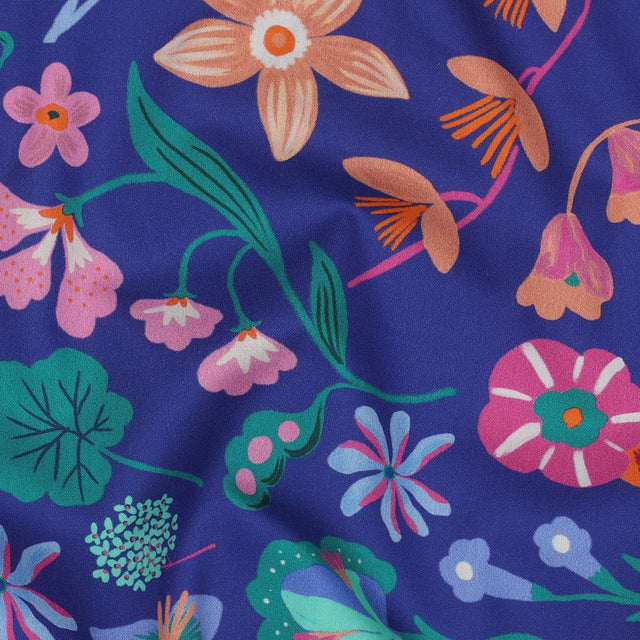 Nerida Hansen Fine Cotton Poplin -  Meadow Flower Blue