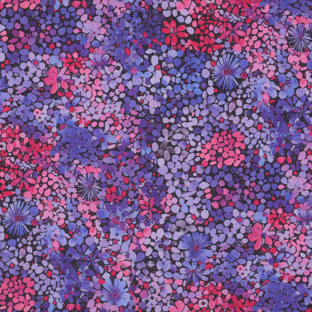 Cotton Voile - Watercolour Floral Purple