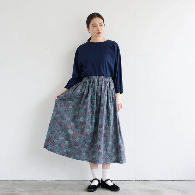 Bookhou Pathway Scallops - Cotton + Linen Blend - Navy