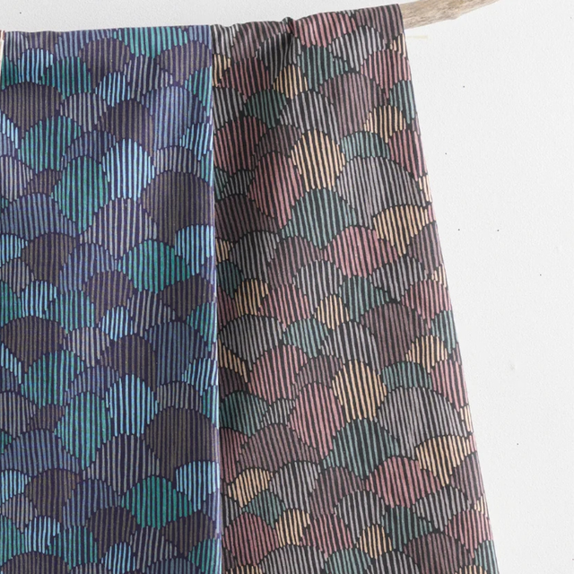 Bookhou Pathway Scallops - Cotton + Linen Blend - Black