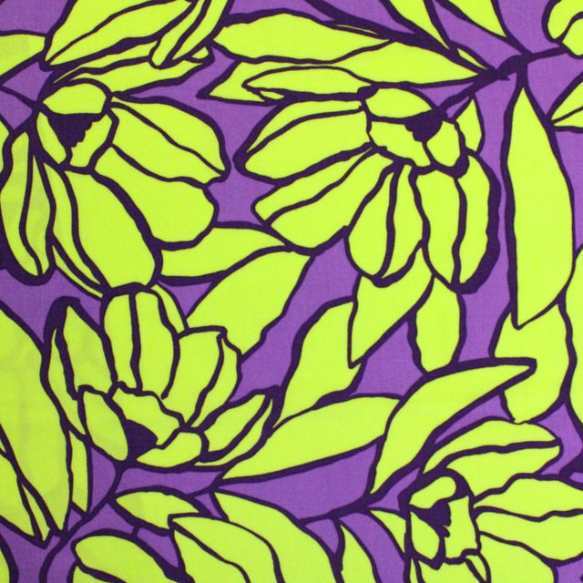 Nerida Hansen ECOVERO™ Viscose -  Inked Bouquet Purple/Lime