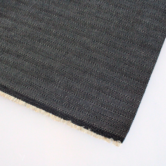 Artisan 3/8" Wide Herringbone Non-Stretch Denim - Dark Indigo