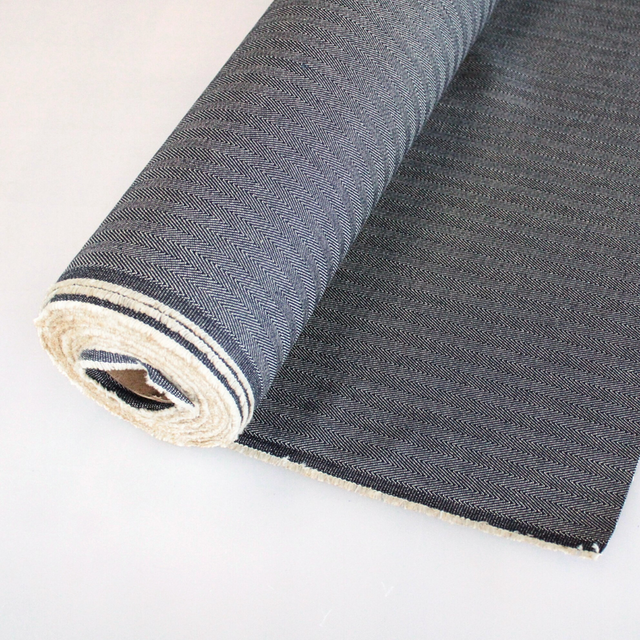 Artisan 3/8" Wide Herringbone Non-Stretch Denim - Dark Indigo