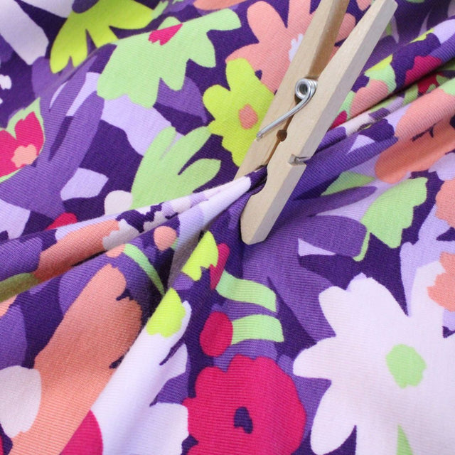 Nerida Hansen Organic Cotton Jersey -  Pop Blossom Purple