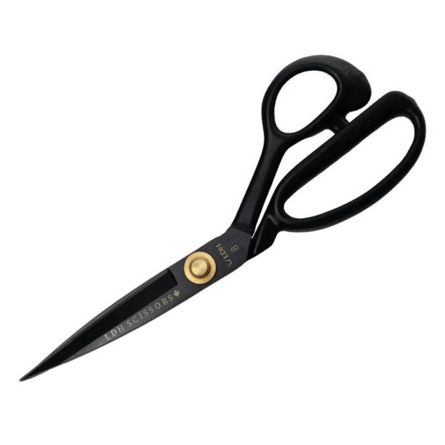 LDH 8" Midnight Traditional Fabric Shears - Rubber Handle