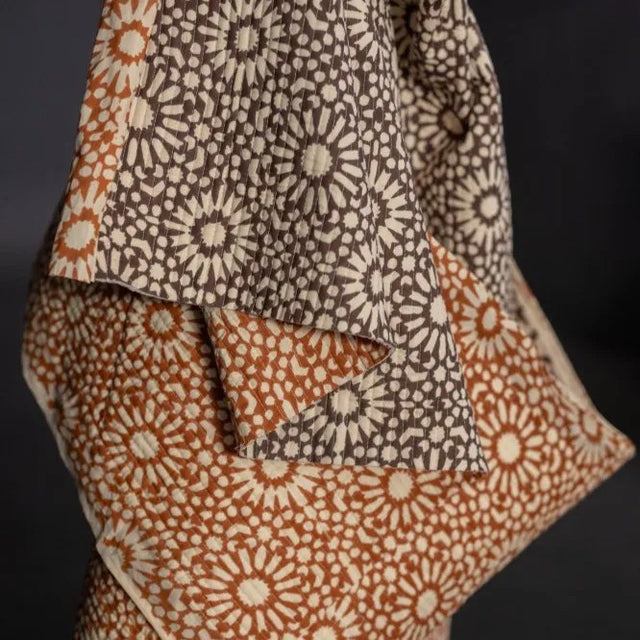 Merchant & Mills Quilted Indian Cotton - Papercut Orange + Plum