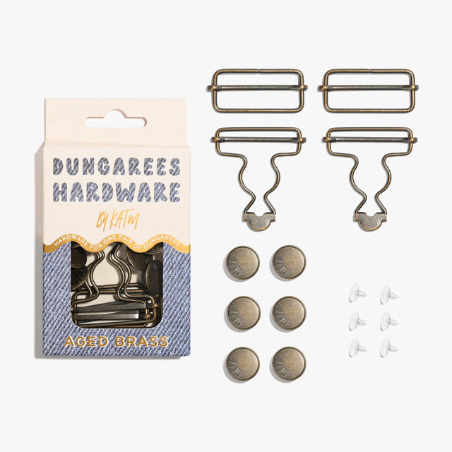 Kylie and the Machine Dungarees Hardware Kit - Aged Brass