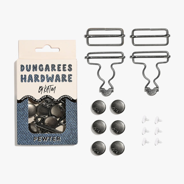 Kylie and the Machine Dungarees Hardware Kit - Pewter